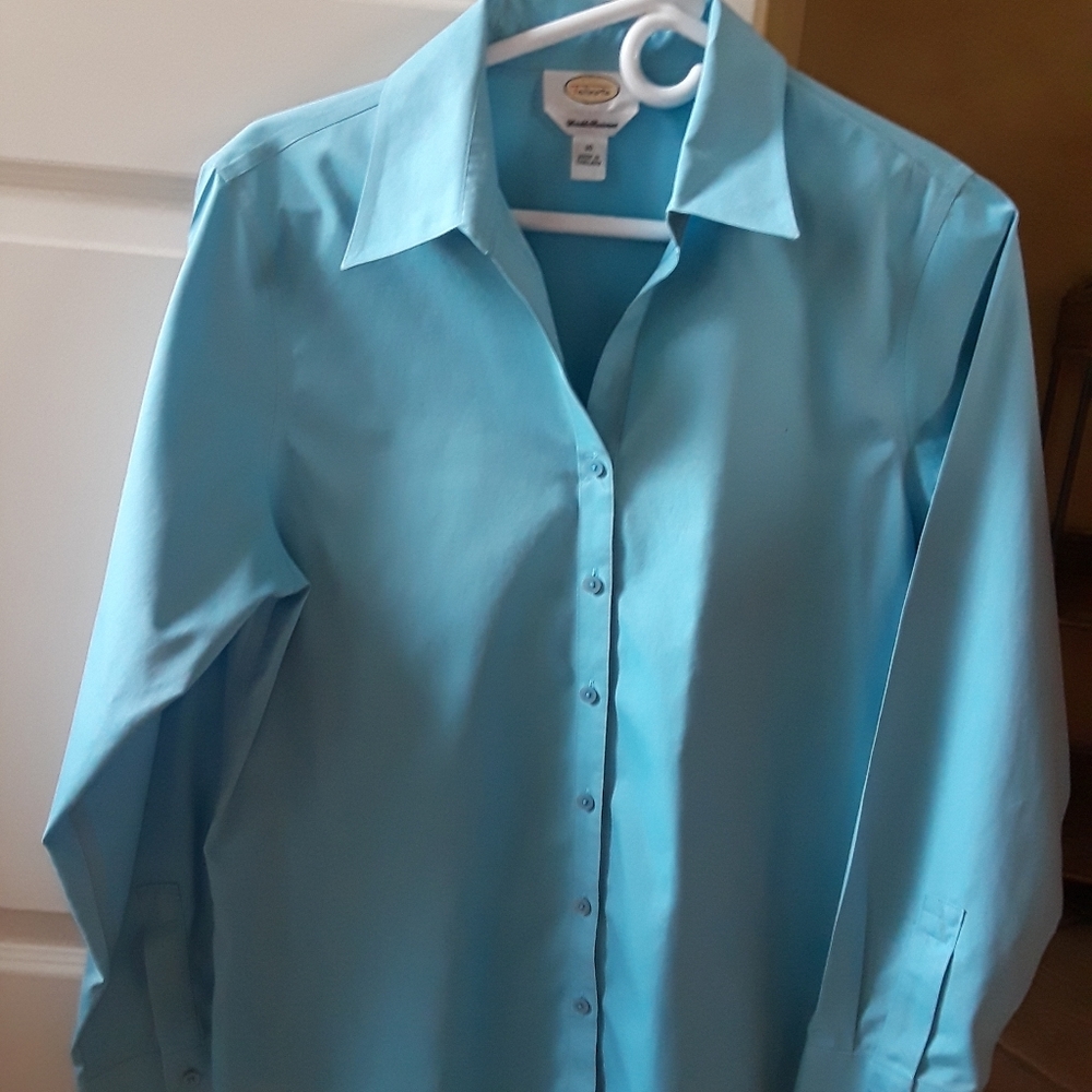 Talbots sky blue dress casual button down shirt